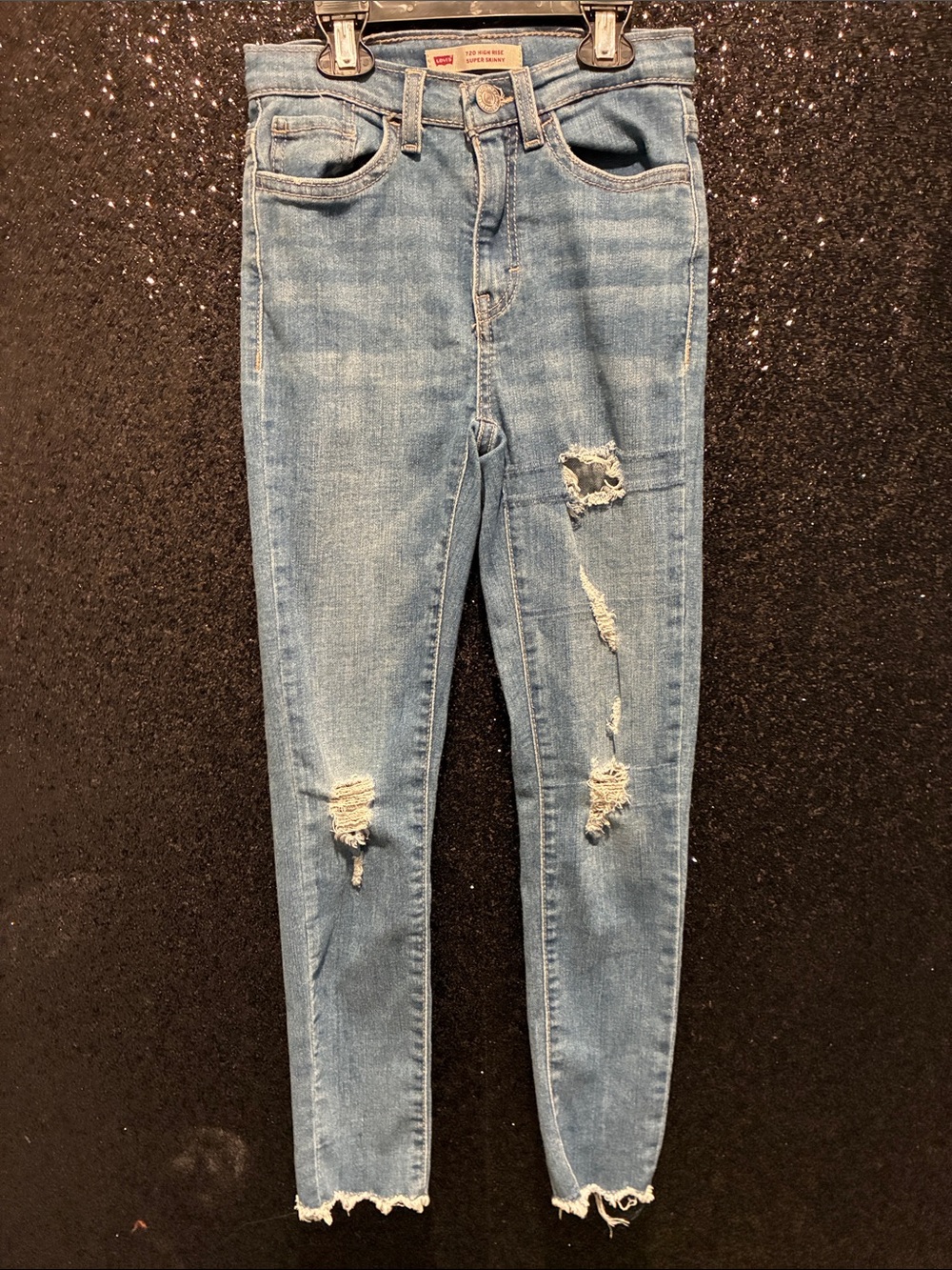 Levi's Light Wash Distressed Skinny Jeans